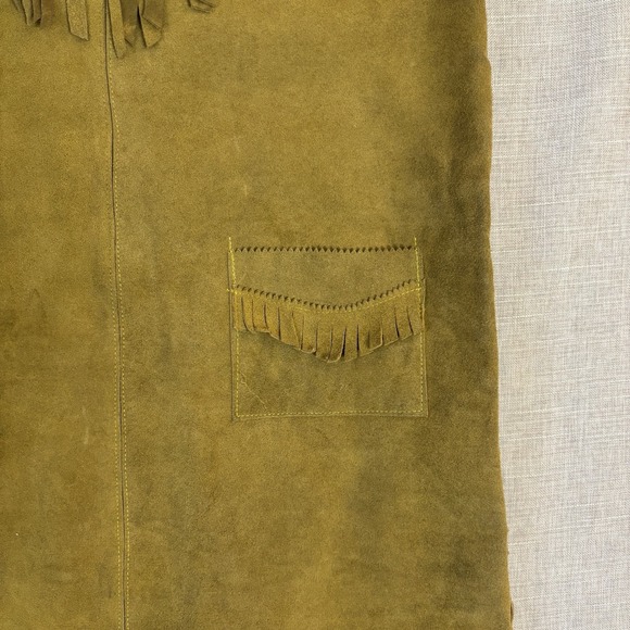 Vintage Gaitan Leather Fringe Vest Made Mexico Small/34 Western Boho Great Shape - Picture 3 of 16